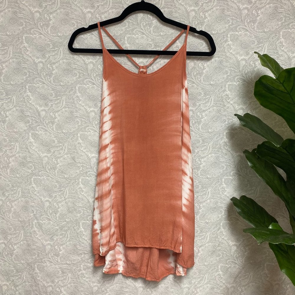 Orange & White Tie Dye Strappy Top